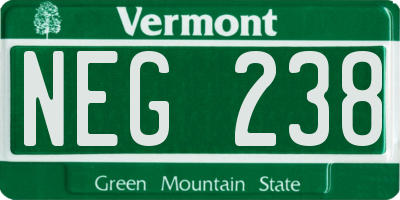 VT license plate NEG238