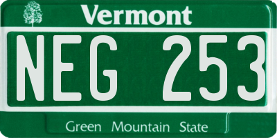 VT license plate NEG253