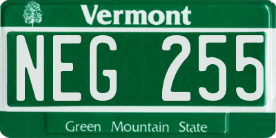 VT license plate NEG255