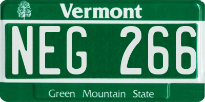 VT license plate NEG266