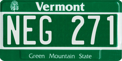 VT license plate NEG271