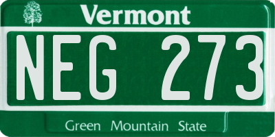 VT license plate NEG273