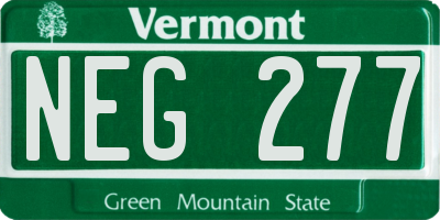 VT license plate NEG277