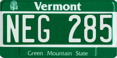 VT license plate NEG285