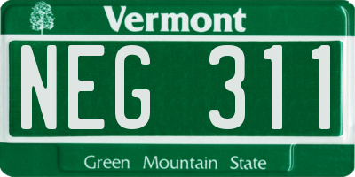 VT license plate NEG311