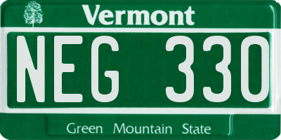 VT license plate NEG330