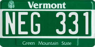 VT license plate NEG331