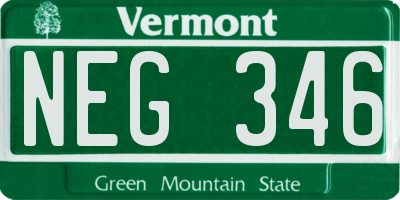 VT license plate NEG346