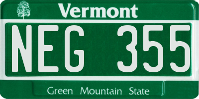 VT license plate NEG355