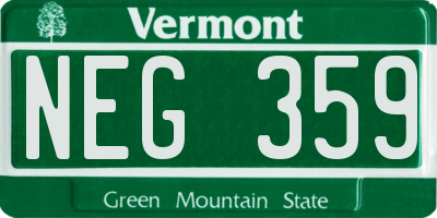 VT license plate NEG359