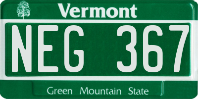 VT license plate NEG367