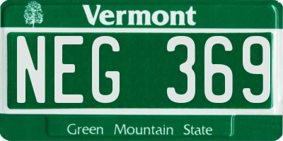 VT license plate NEG369