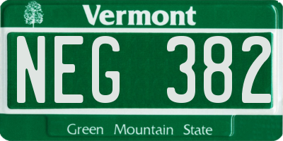 VT license plate NEG382