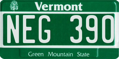 VT license plate NEG390