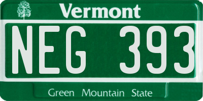 VT license plate NEG393