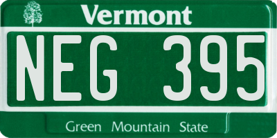 VT license plate NEG395