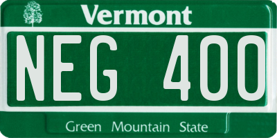 VT license plate NEG400