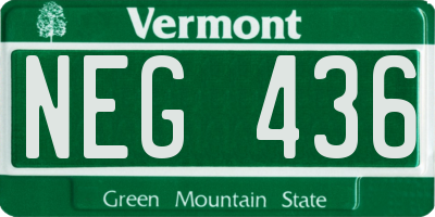 VT license plate NEG436