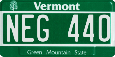 VT license plate NEG440