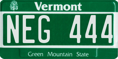 VT license plate NEG444