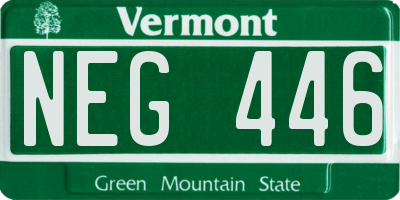 VT license plate NEG446