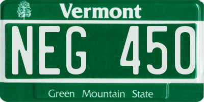 VT license plate NEG450