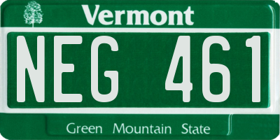 VT license plate NEG461