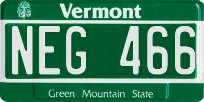 VT license plate NEG466