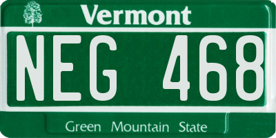VT license plate NEG468
