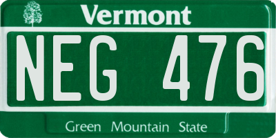 VT license plate NEG476