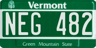 VT license plate NEG482