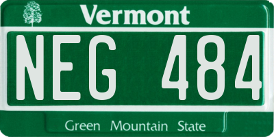 VT license plate NEG484