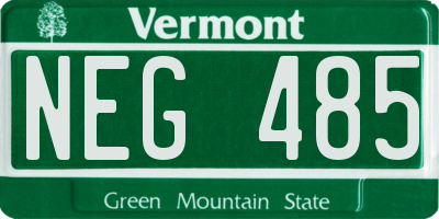 VT license plate NEG485