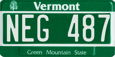 VT license plate NEG487