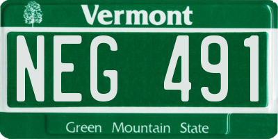 VT license plate NEG491