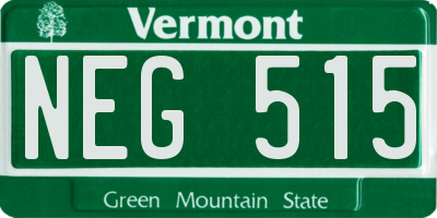 VT license plate NEG515