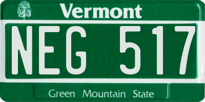 VT license plate NEG517