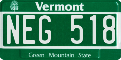 VT license plate NEG518