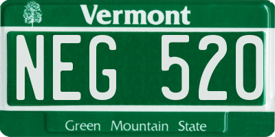 VT license plate NEG520