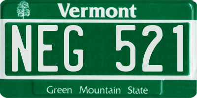 VT license plate NEG521