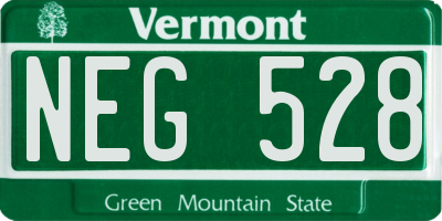 VT license plate NEG528