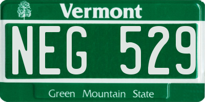 VT license plate NEG529