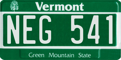 VT license plate NEG541