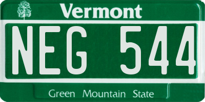 VT license plate NEG544
