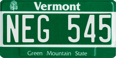 VT license plate NEG545