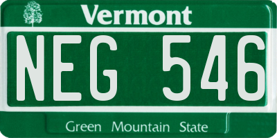 VT license plate NEG546