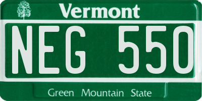 VT license plate NEG550