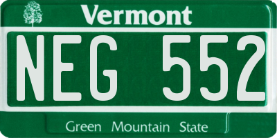 VT license plate NEG552