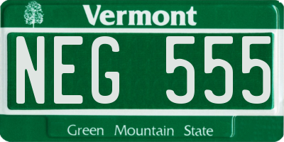 VT license plate NEG555