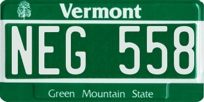 VT license plate NEG558